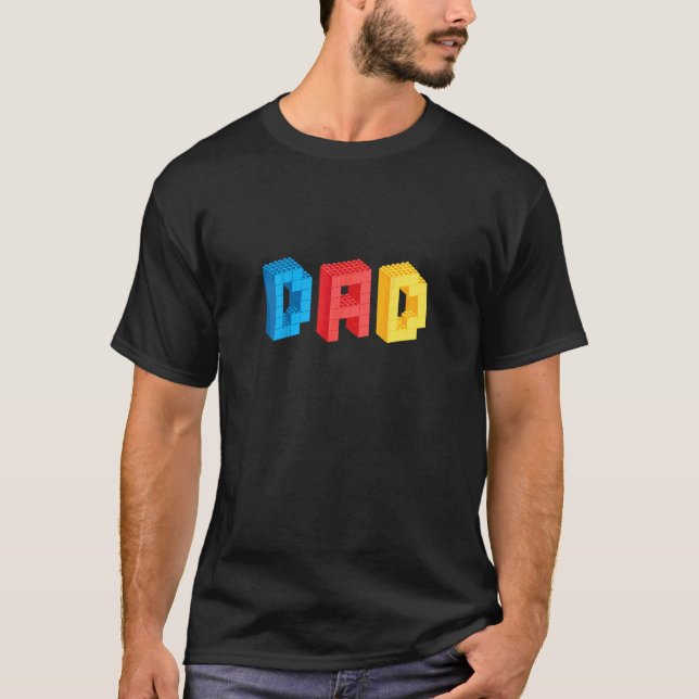 Mens Mens Vater Brick Builder Blocks Master Builde T-Shirt (Vorderseite)