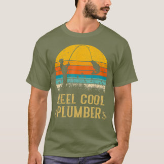 Mens Mens Vintag Reel Cool Plumber Fischen Fischen T-Shirt
