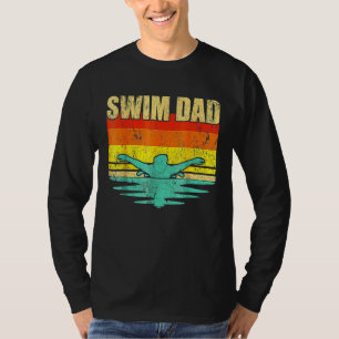 Mens Mens Vintage Art Schwimmbad Schwimmer Vater T-Shirt