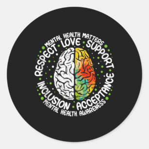 Mens Mental Health Kämpfe Stigma Mental Health Awa Runder Aufkleber