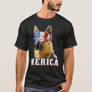 Mens Merica Deutscher Schäferhund Hund 4. Juli ame T-Shirt