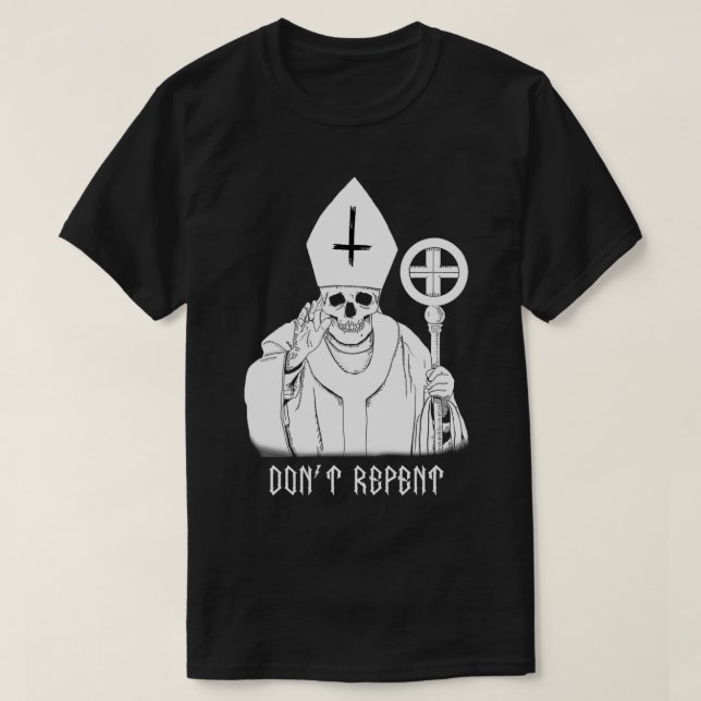 Mens Metal kehrt den bösen Papst nicht um T-Shirt (Design vorne)