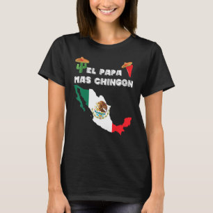Mens Mexican Flag Cactus Sombrero Jalapeno El Papa T-Shirt