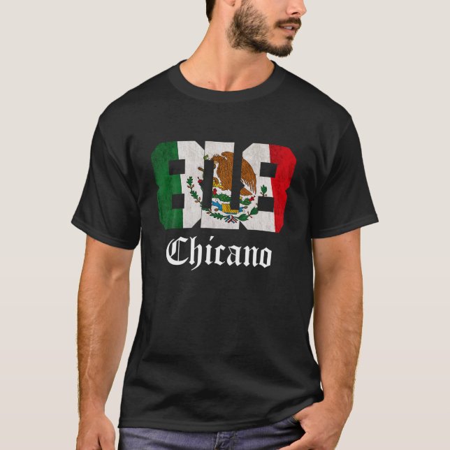 Mens Mexican Flag Chicano Apparel California 818 A T-Shirt (Vorderseite)