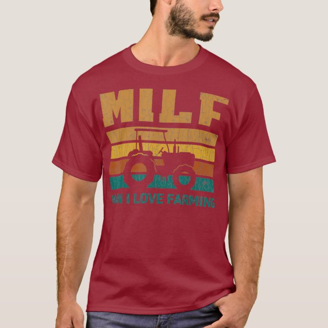 Mens MILF Mann I Liebe Landwirtschaft Bauer Gesche T-Shirt (Vorderseite)