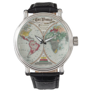 Men's Missonary World Map Watch Armbanduhr