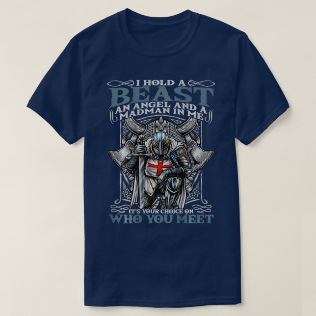 Mens Mittelalterlicher Kreuzfahrer Ritter Templar  T-Shirt (Design vorne)