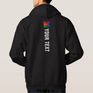 Mens Modern Back Side Print Template Schwarz Hoodie