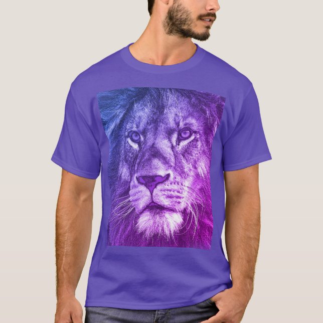 Mens Modern Tee Shirts Animals Lion Face Template (Vorderseite)