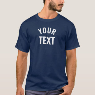 Mens Modern TShirts Text Template Navy Blue hinzuf