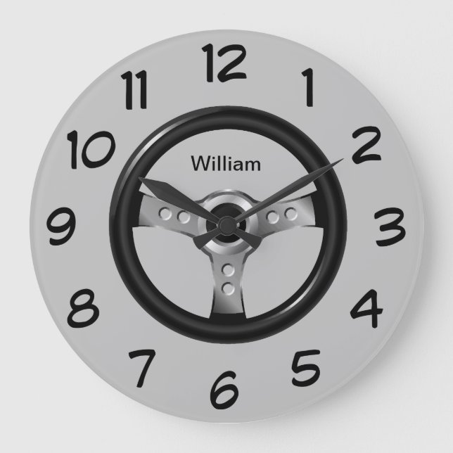 Mens Monogram Man Höhle Decke Große Wanduhr (Vorderseite)