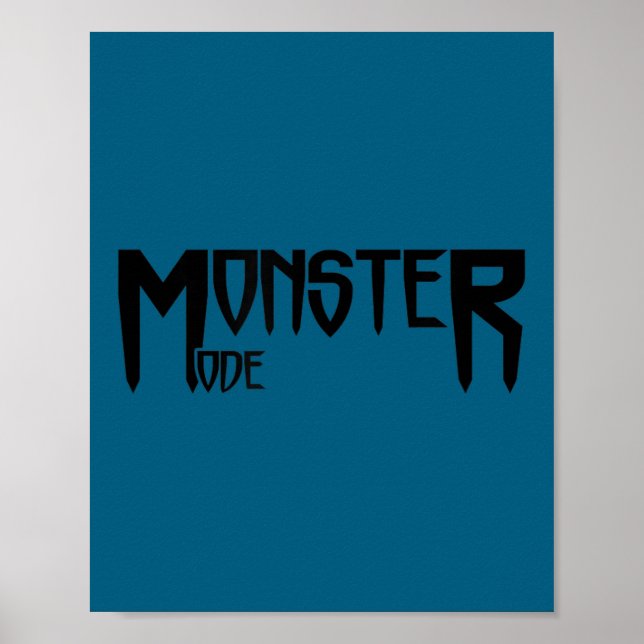 Mens Monster Mode - Gym Fitness Workout Motivation Poster (Vorne)