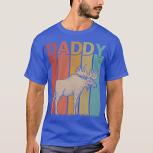 Mens Moose Retro Style Vintag Daddy Graphic Fathe T-Shirt