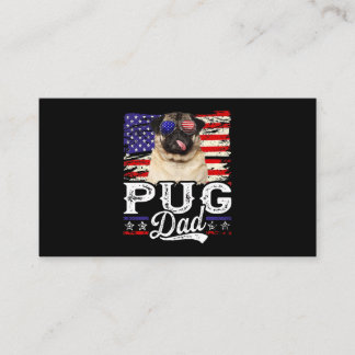 Mens Mops Vater USA Flag Patriotic Vathers Day Visitenkarte