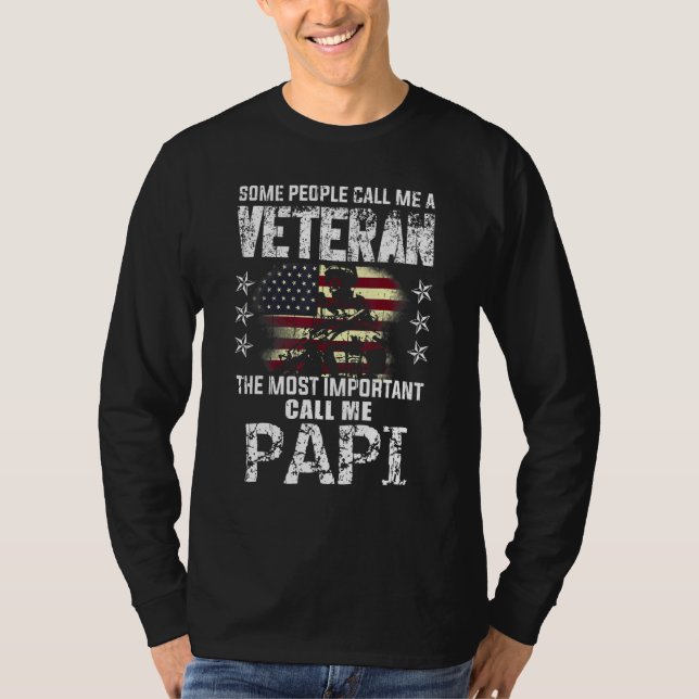 Mens Most Important Call Papa Daddy American Proud T-Shirt (Vorderseite)