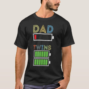 Mens Müred Vater Low battery Twins Full Charge T-Shirt