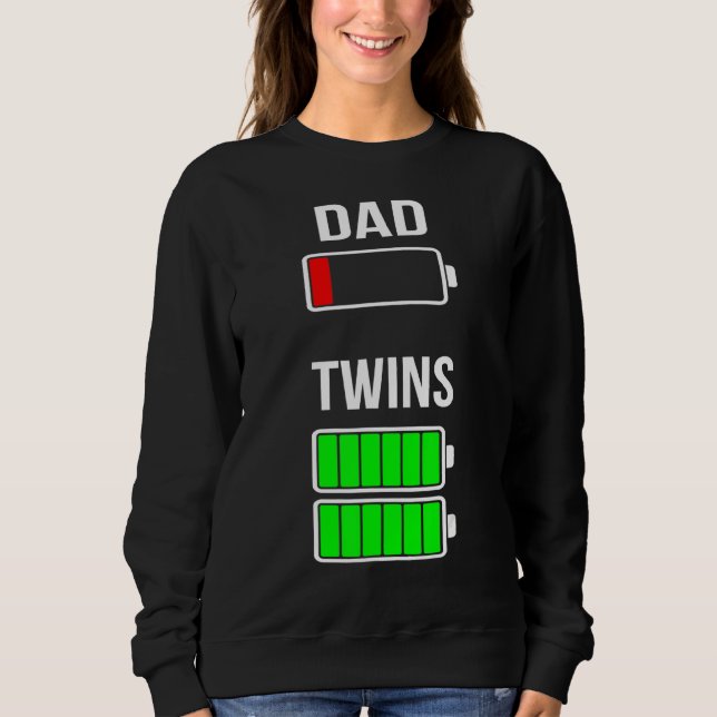 Mens Müred Vater Low-Battery Twins Volllade Dadd Sweatshirt (Vorderseite)