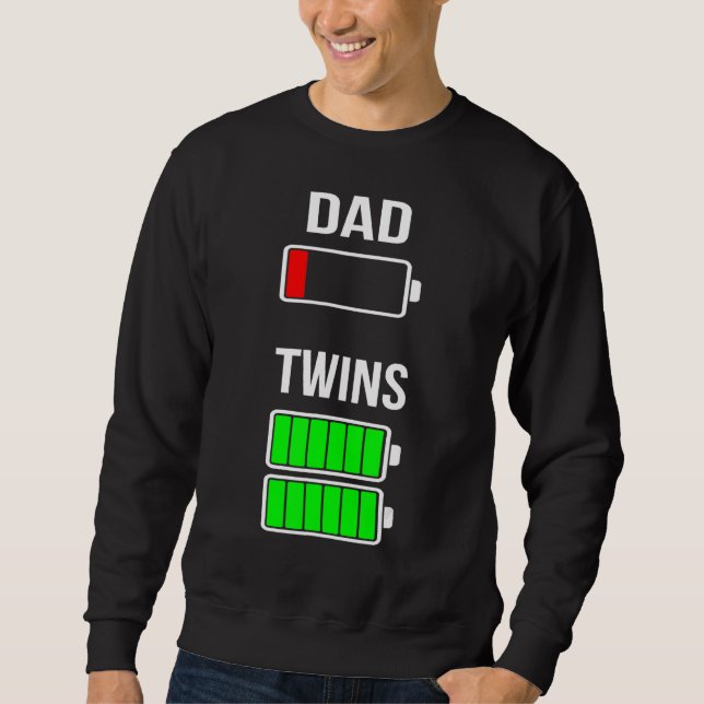 Mens Müred Vater Low-Battery Twins Volllade Dadd Sweatshirt (Vorderseite)