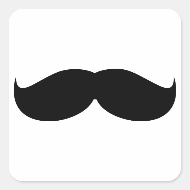 Mens Mustache Quadratischer Aufkleber (Vorderseite)