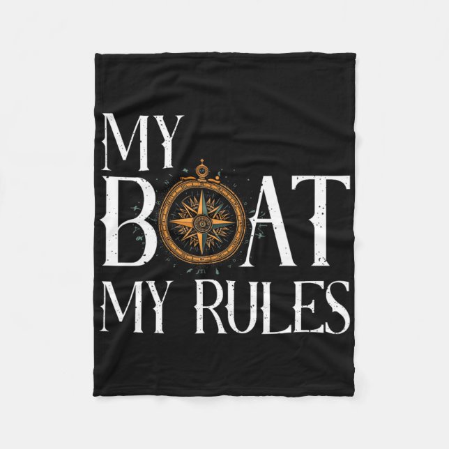 Mens My Boat My Rules Schiffskapitän Nautica Fleecedecke (Vorderseite)