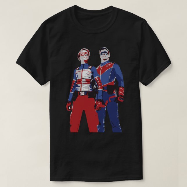 Mens My Favorite Captain Man And Kid Danger Linear T-Shirt (Design vorne)