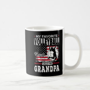 Mens My Favorite Volleyball Player Calls Me Grandp Kaffeetasse