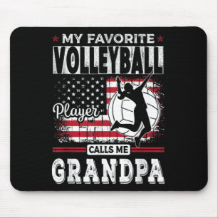 Mens My Favorite Volleyball Player Calls Me Grandp Mousepad