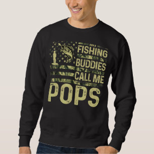 Mens My Fishing Buddies Call Me Pops Usa Patriotic Sweatshirt