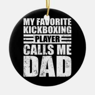 Mens My Kickboxing Player nennt Vater Kickboxen Keramik Ornament