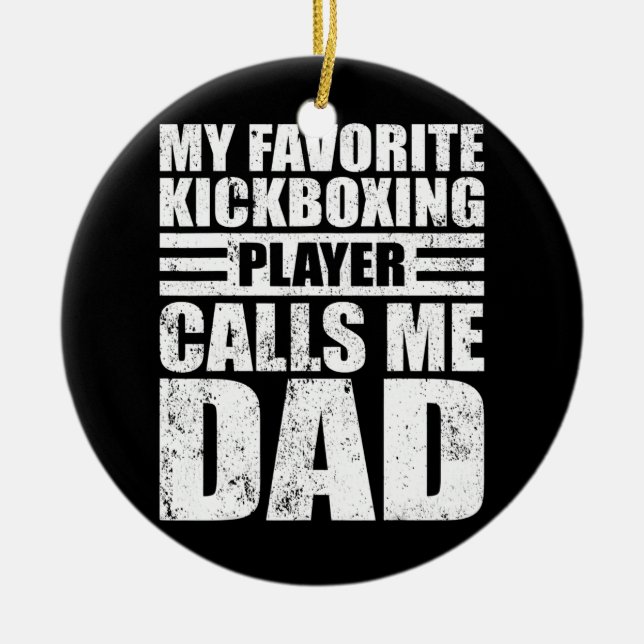 Mens My Kickboxing Player nennt Vater Kickboxen Keramik Ornament (Vorne)