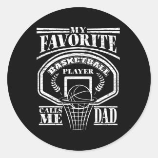 Mens My Lieblings-Bysketbyll-Player ruft mich Vate Runder Aufkleber