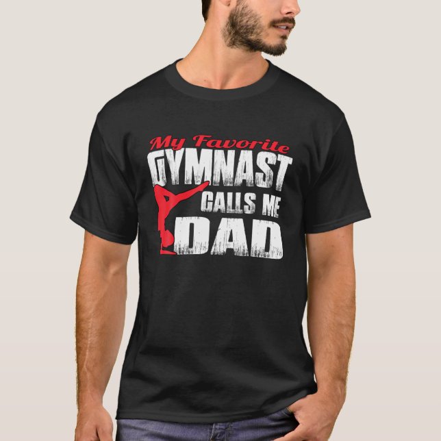 Mens My Lieblings Gymnast nennt mich Vater Gymnast T-Shirt (Vorderseite)