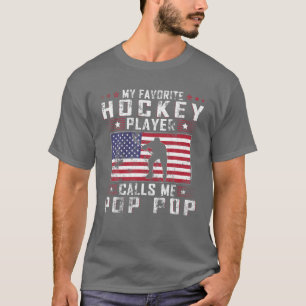 Mens My Lieblings-Hockey-Spieler nennt mich Pop Po T-Shirt