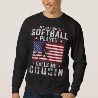 Mens My Lieblings-Softball-Player nennt mich Cousi Sweatshirt