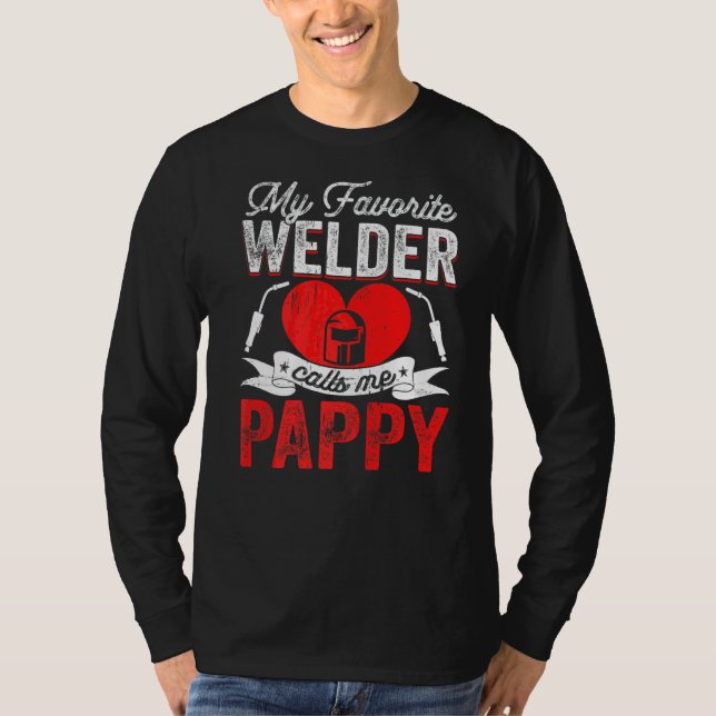 Mens My Lieblings Welder nennt mich Pappy Welding  T-Shirt (Vorderseite)