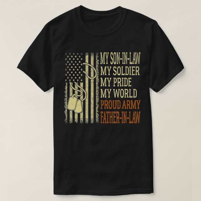 Mens My SonInLaw My Soldier Proud Army FatherInLaw T-Shirt (Design vorne)