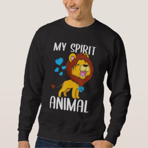 Mens My Spirit Animal Lion I Liebe Vater Herzchen  Sweatshirt