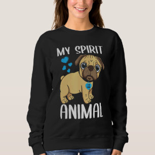 Mens My Spirit Animal Mops Hund I Liebe Vater Herz Sweatshirt