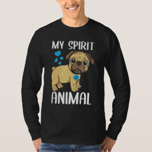 Mens My Spirit Animal Mops Hund I Liebe Vater Herz T-Shirt