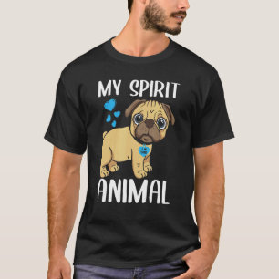 Mens My Spirit Animal Mops Hund I Liebe Vater Herz T-Shirt