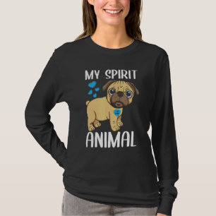 Mens My Spirit Animal Mops Hund I Liebe Vater Herz T-Shirt