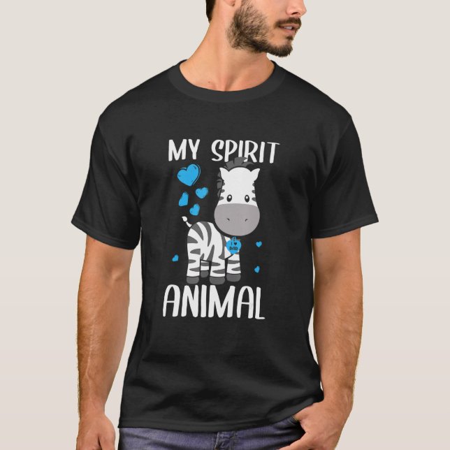 Mens My Spirit Animal Zebra I Liebe Vater T-Shirt (Vorderseite)