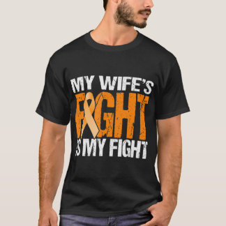 Mens My Wife's Fight is My Fight Leukemia Awarenes T-Shirt