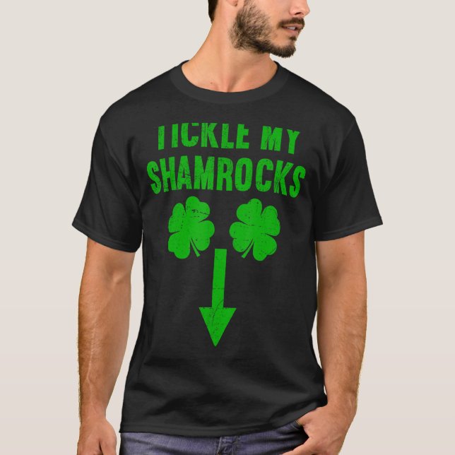 Mens Naughty St Patricks Day Dirty Spaß Mens Tick T-Shirt (Vorderseite)