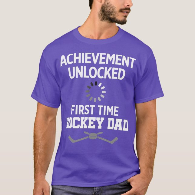 Mens neuer erster Vater zum Hockey Daddy T-Shirt (Vorderseite)