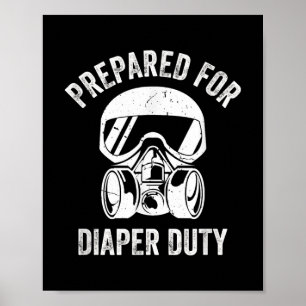 Mens neuer Vater vorbereitet auf Windeln lustige S Poster