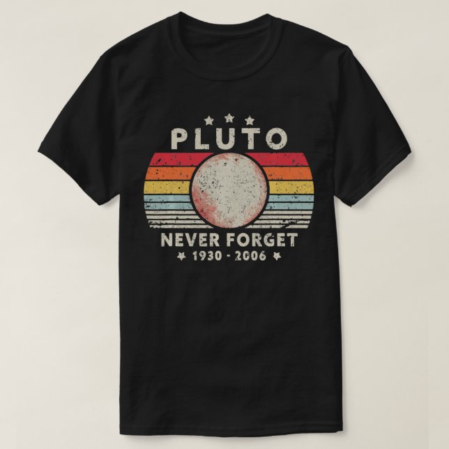 Mens Never Forget Pluto Planet Retro Style Funny S T-Shirt (Design vorne)