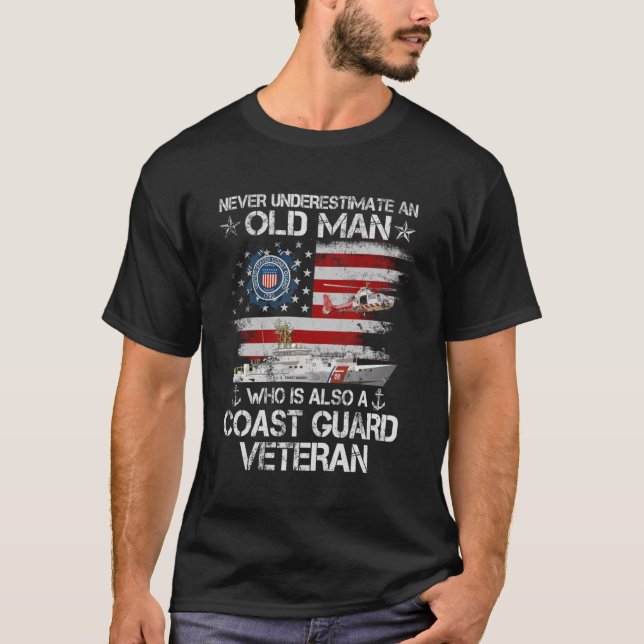 Mens Never Underestimate An Old Man  Coast Guard G T-Shirt (Vorderseite)