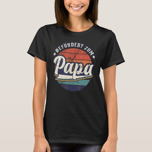 Mens New Dad zum Papa in deutscher Sprache beförde T-Shirt (Vorderseite)
