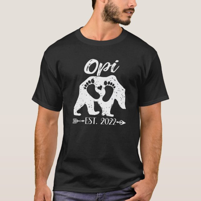 Mens New Opi Opi Opa Bear Est 2022 Baby Shower Ann T-Shirt (Vorderseite)
